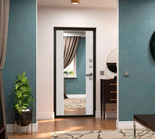 Дверь мет. 11 см ISOTERMA Серебро Эмалит белый Зеркало фото 3 Дверь мет. 11 см ISOTERMA Серебро Эмалит белый Зеркало фото 3